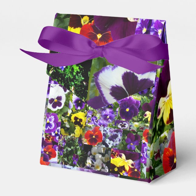 Pansy Photo Collage: Kaleidoscope of Floral Beauty Favour Box (Front Side)
