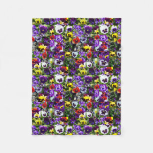 Pansy Photo Collage: Kaleidoscope of Floral Beauty Fleece Blanket