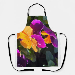 Pansy Postcard Orange and Purple Apron