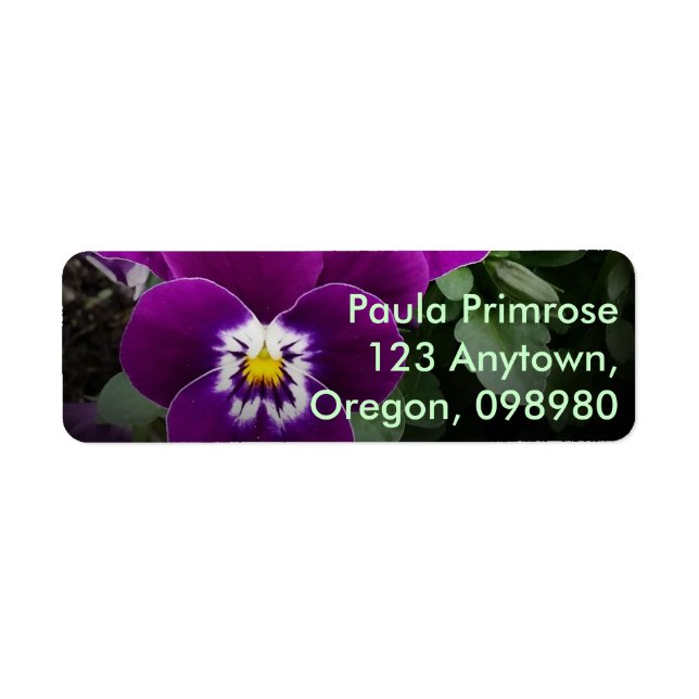 Pansy Purple Garden Return Address Label (Front)
