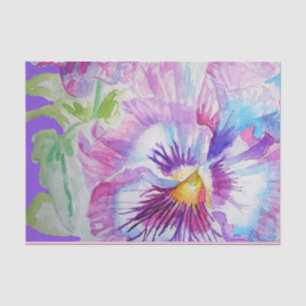 Pansy Purple Watercolor Pretty Floral Flower Tissue Paper