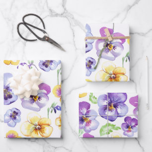 Pansy Seamless Wrapping Paper Sheet