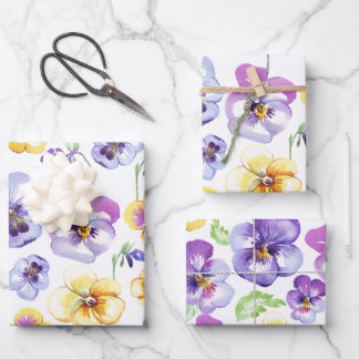Pansy Seamless Wrapping Paper Sheet