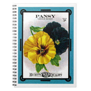 Pansy Seed Packet Label Notebook