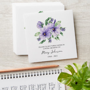 Pansy Seed Packet Memorial Funeral Envelope