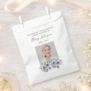 Pansy Seed Packet Memorial Funeral Favor Bag