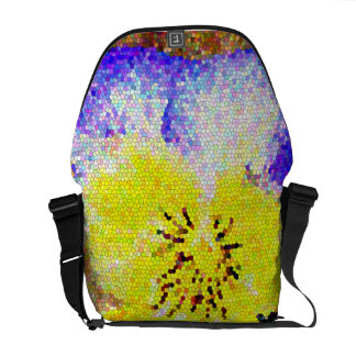 Pansy Stained Glass Rickshaw Messenger Bag