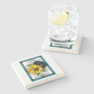 Pansy Stone Coaster