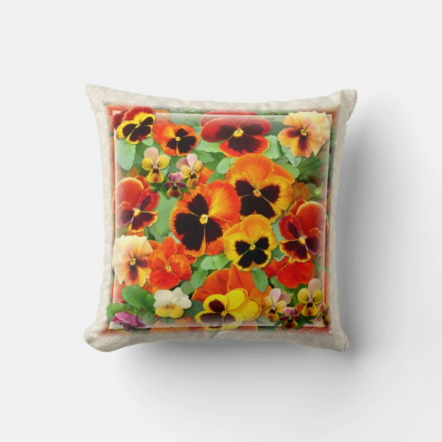 Pansy Sunset Cushion (Front)