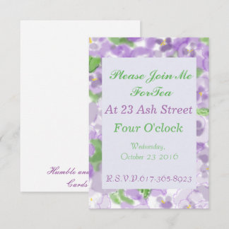 Pansy Tea Invitation
