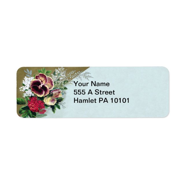 Pansy Tussie Mussie Return Address Label (Front)