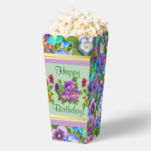Pansy Violet Flowers Personalised Floral Cottage Favour Box