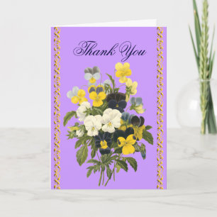Pansy Violets Botanical Thank You Cards