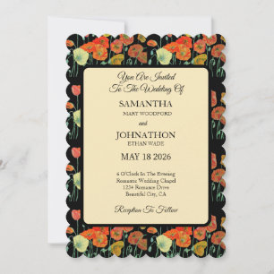 Pansy Watercolor Flower Floral Wedding Invitation