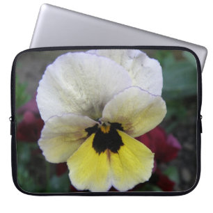 Pansy White and Yellow Laptop Bag
