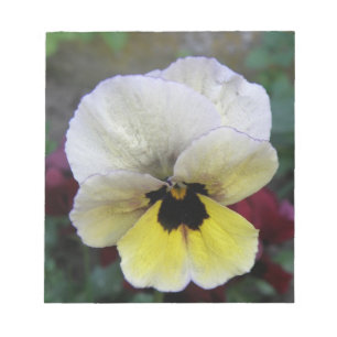 Pansy White and Yellow Notepad