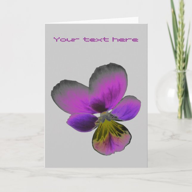 Pansy Wild Dark Purple Custom Greeting Card (Front)