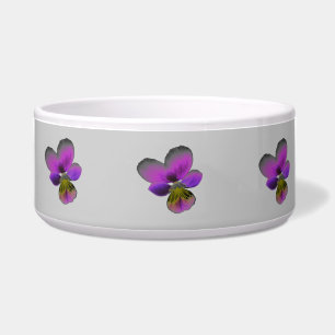 Pansy Wild Dark Purple Dog Bowl