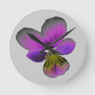 Pansy Wild Dark Purple Wall Clock