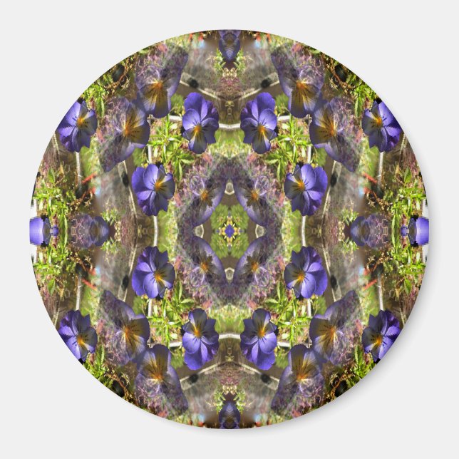 Pansy's on a platter... magnet (Front)