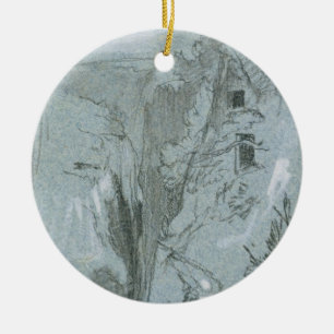 Pantalica, from 'Views of Sicily (chalk & gouache Ceramic Ornament