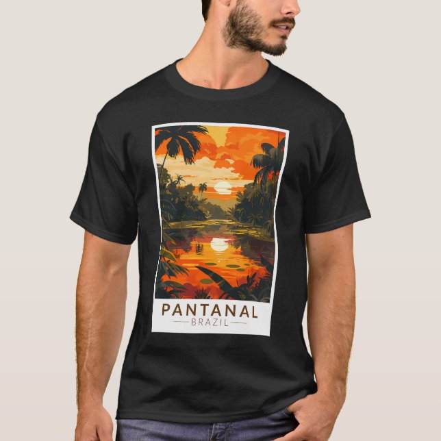 Pantanal Brazil Sunset Travel Art Vintage  T-Shirt (Front)