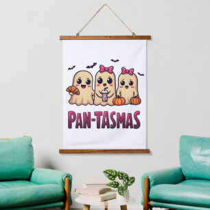 Pantasmas Funny Ghost Groovy Retro Halloween Hanging Tapestry