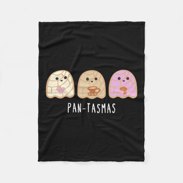 Pantasmas Ghost Funny Spooky Conchas Mexican Ghost Fleece Blanket (Front)