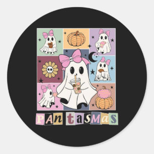 Pantasmas Mexican Halloween Ghost Spooky Conchas C Classic Round Sticker