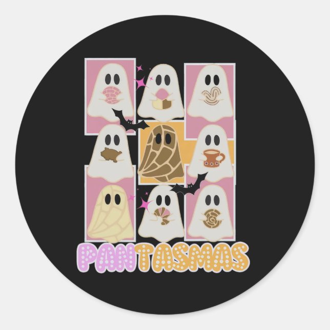 Pantasmas Pan Dulce Ghost Spanish Mexican Hallowee Classic Round Sticker (Front)