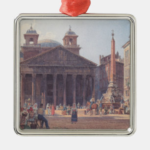 Pantheon and Piazza della Rotonda in Rome, Italy Metal Ornament