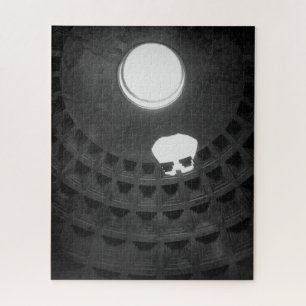 Pantheon Light Skull Rome Italy Black and White Jigsaw Puzzle
