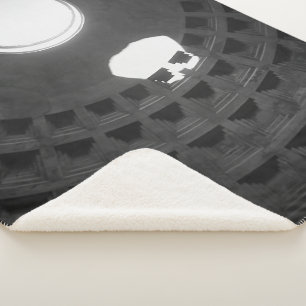 Pantheon Light Skull Rome Italy Black and White Sherpa Blanket