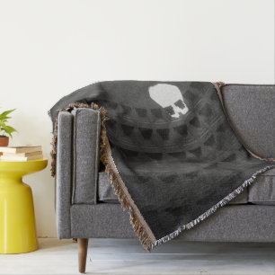 Pantheon Light Skull Rome Italy Black and White Throw Blanket