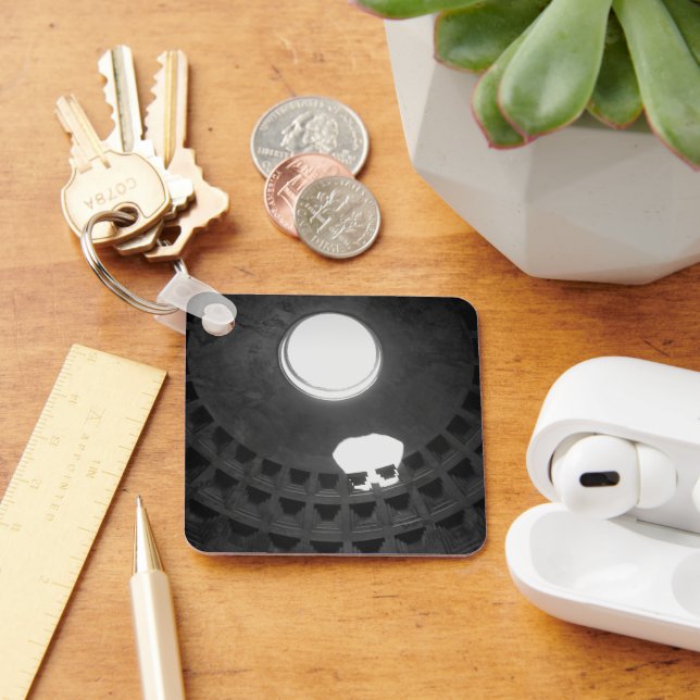 Pantheon Light Skull Rome Italy with Handwriting Key Ring (Desk)