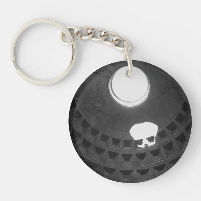 Pantheon Light Skull Rome Italy with Handwriting Key Ring (Front)