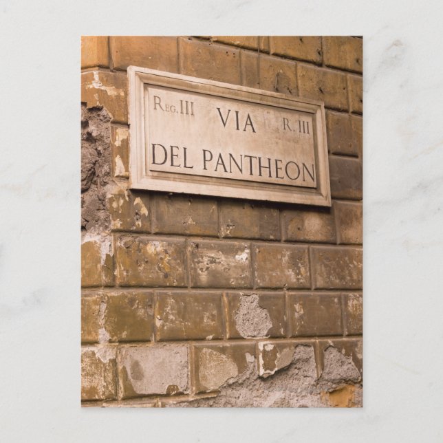 Pantheon sign, Rome, Italy 2 Postcard (Front)