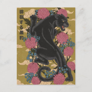 Panther Among the Flowers Postcard