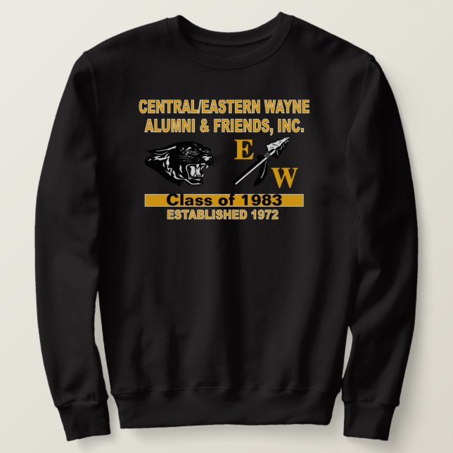 Panther and EW Black Sweatshirt (Design Front)