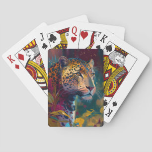 Panther Animal Portrait Painting Wildlife Outdoors Playing Cards