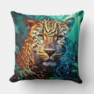 Panther Animal Wildlife Wilderness Colourful Art Cushion