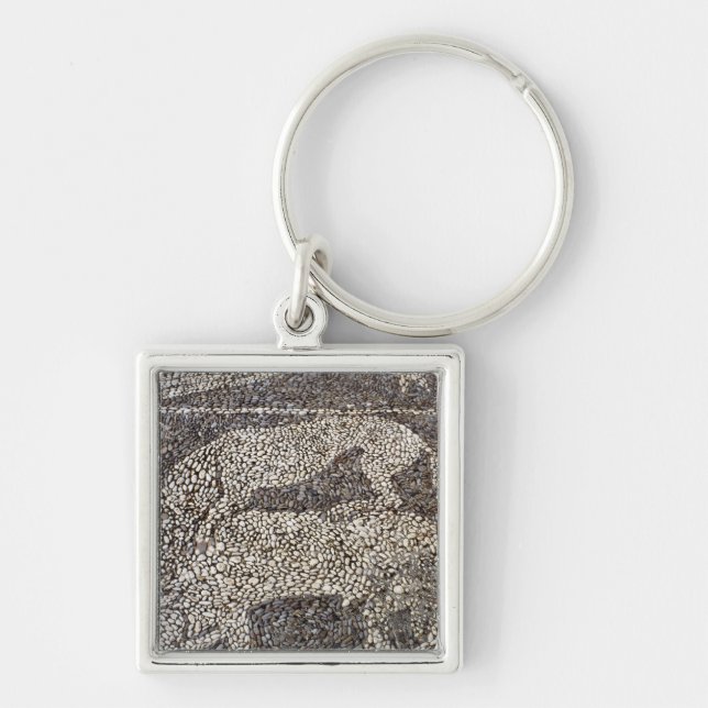 Panther attacking a bull key ring (Front)