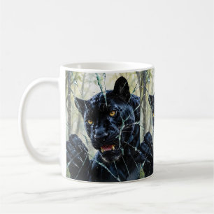 Panther breaking through coffee mug