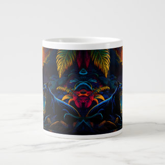 Panther by a waterfall large coffee mug