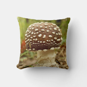 Panther Cap Mushroom Throw Cushion
