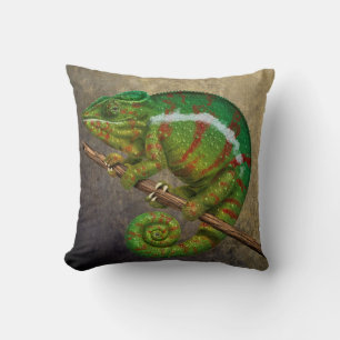 Panther Chameleon Digital Painting Cushion