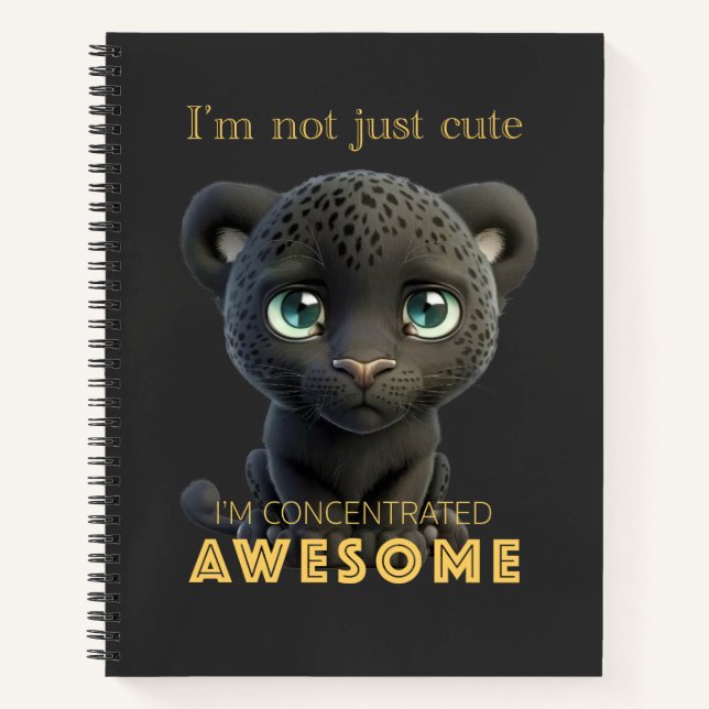Panther Concentrated Awesome Cute Adorable Funny  Notebook (Front)