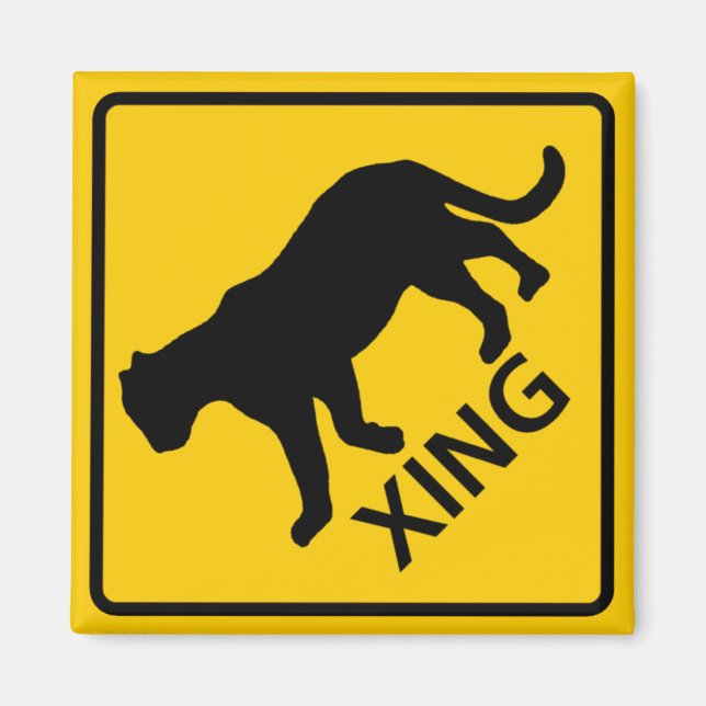 Panther Crossing Highway Sign Magnet (Front)