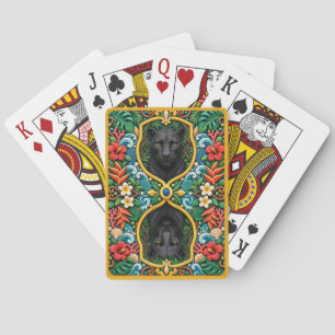 Panther, Dense Jungle Clay Art Playing Cards