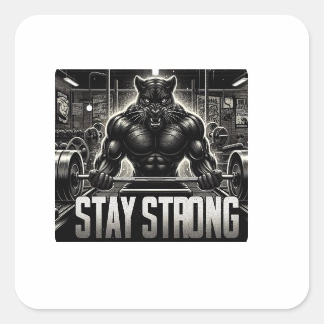 Panther Gym Square Sticker (Front)